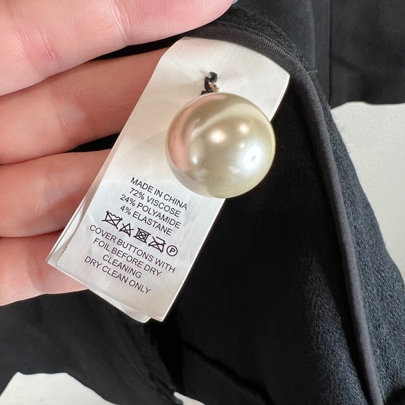 Kate Spade Broome Street Women's Button Front‎ Jacket Long Sleeve Black Pea 6 - Picture 7 of 10